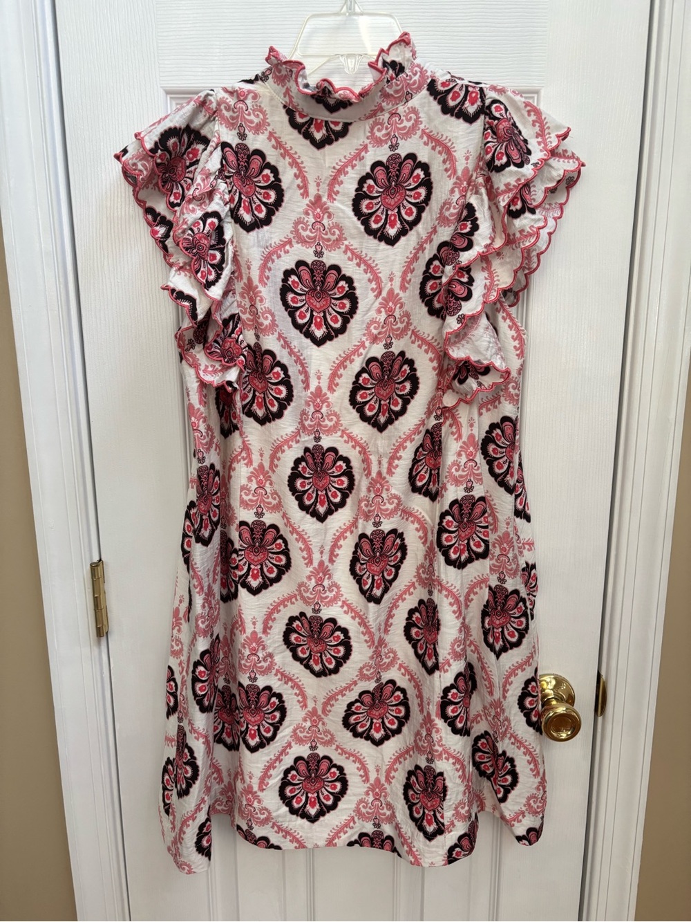 Umgee Floral Ruffle Fully Lined Shift Dress w/ Ruffle Shoulders, Size M, EUC - Picture 5 of 5
